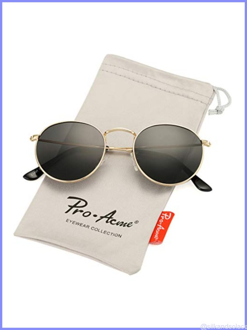 Small Round Metal Polarized Sunglasses Retro Designer Style UV400 50mm